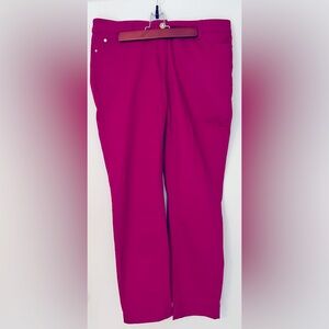 CONTRAST gorgeous fuchsia jeans, bling detailing on the pockets and waist button
